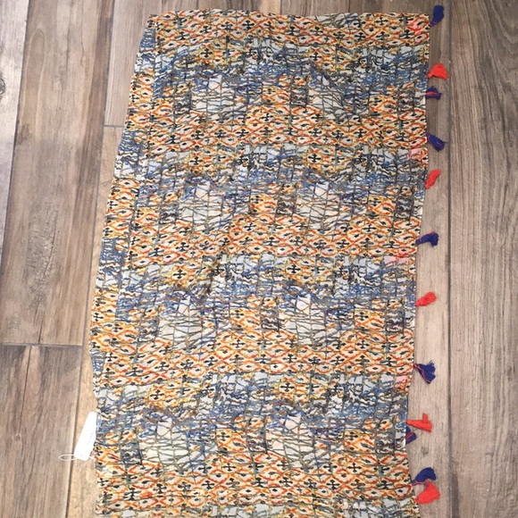 NWT Charming Charlie Infinity Blue & Orange Scarf - Picture 2 of 4